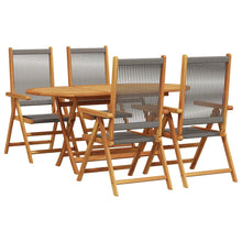 Tuin eettafelset 5 pcs Grijs Massief Acaciahout