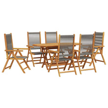 Tuin eettafelset 7 pcs Grijs Massief Acaciahout