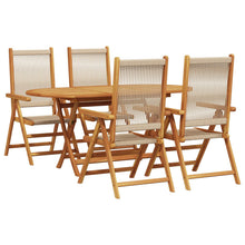Tuin eettafelset 5 pcs Beige Massief Acaciahout