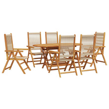 Tuin eettafelset 7 pcs Beige Massief Acaciahout