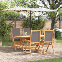 Tuin eettafelset 5 pcs Antraciet Massief Acaciahout