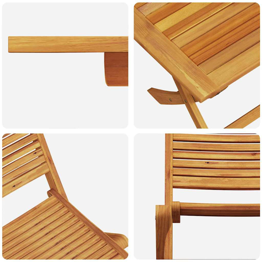 Tuin Eetset 5 Pcs Bruin Massief Acaciahout 4x stoel zonder armleuningen + tafel