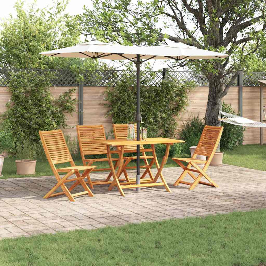 Tuin Eetset 5 Pcs Bruin Massief Acaciahout 4x stoel zonder armleuningen + tafel