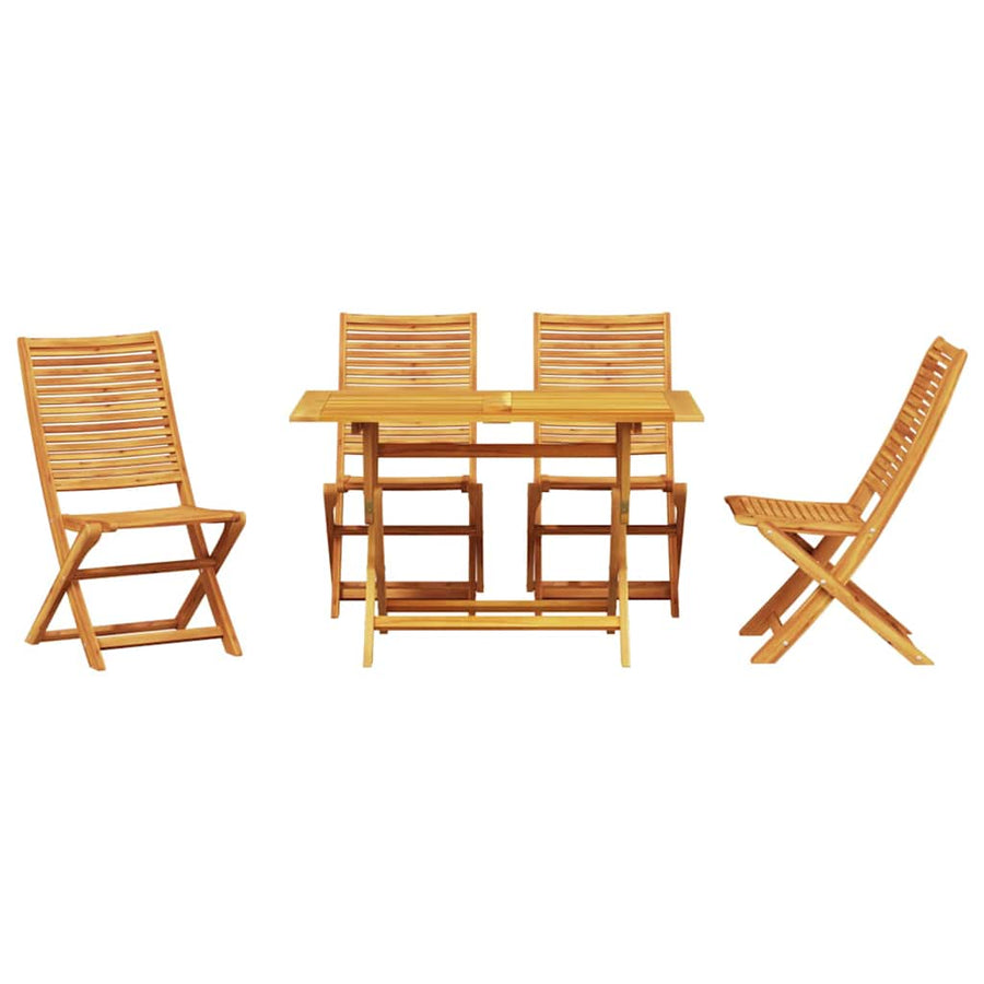 Tuin Eetset 5 Pcs Bruin Massief Acaciahout 4x stoel zonder armleuningen + tafel