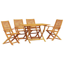 Tuin Eetset 5 Pcs Bruin Massief Acaciahout 4x stoelen met armleuningen + tafel