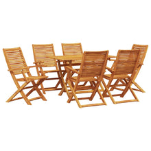 Tuin Eetset 7 Pcs Bruin Massief Acaciahout 6x stoel met armleuningen + tafel