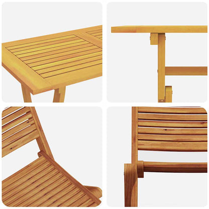 Tuin Eetset Met Kussen 5 Pcs Bruin Massief Acaciahout