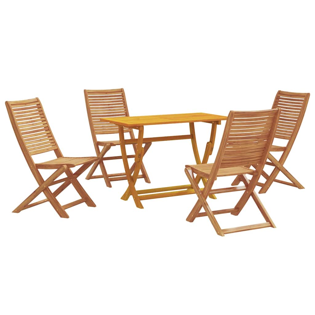 Tuin Eetset Met Kussen 5 Pcs Bruin Massief Acaciahout