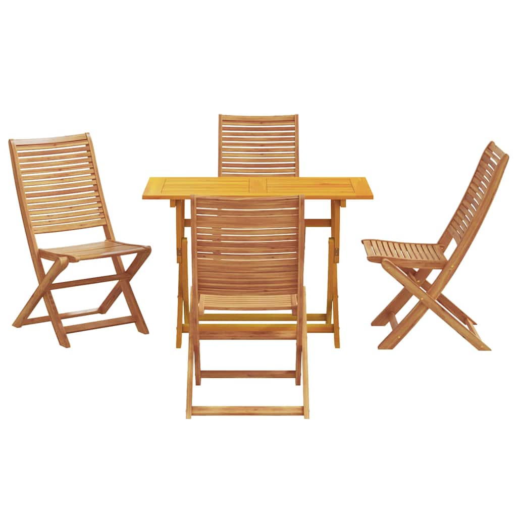 Tuin Eetset Met Kussen 5 Pcs Bruin Massief Acaciahout