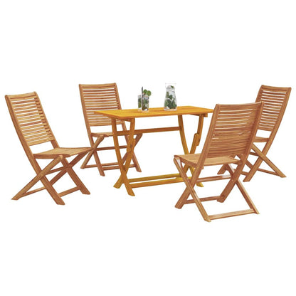 Tuin Eetset Met Kussen 5 Pcs Bruin Massief Acaciahout