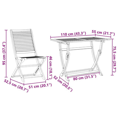 Tuin Eetset Met Kussen 5 Pcs Bruin Massief Acaciahout