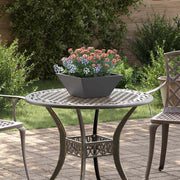 Bloempot 35x35x15 cm zwart set van 5