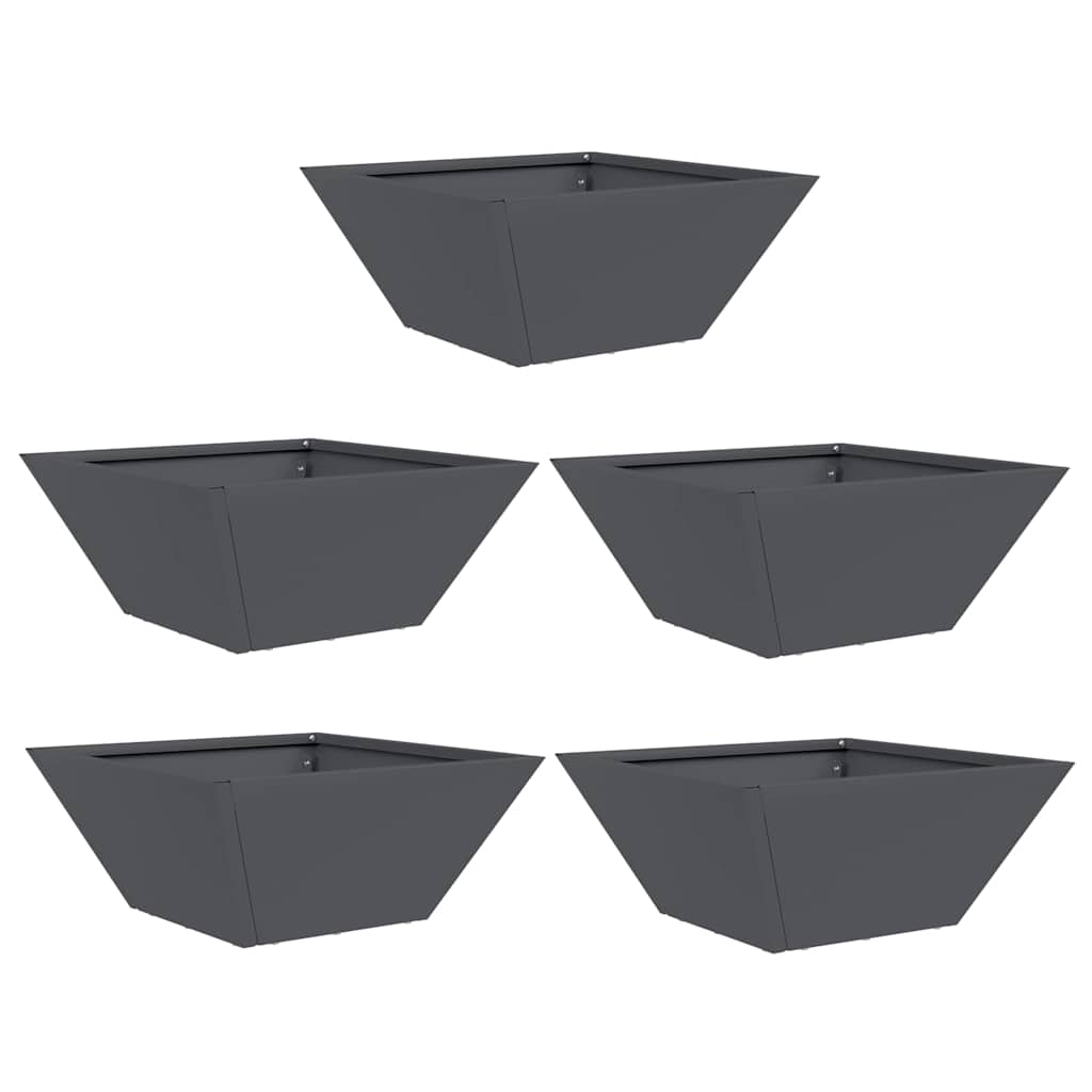 Plastic Plantenbak 5 pcs Antraciet 35 x 35 x 15 cm Staal