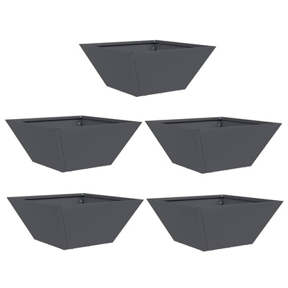 Plastic Plantenbak 5 pcs Antraciet 35 x 35 x 15 cm Staal