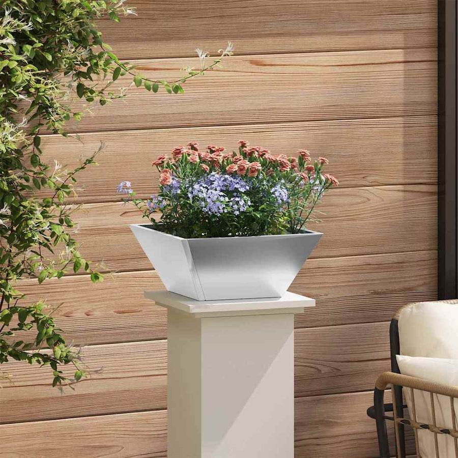 Tuin Bloempot Zilver 35 x 35 x 15 cm Gegalvaniseerd staal