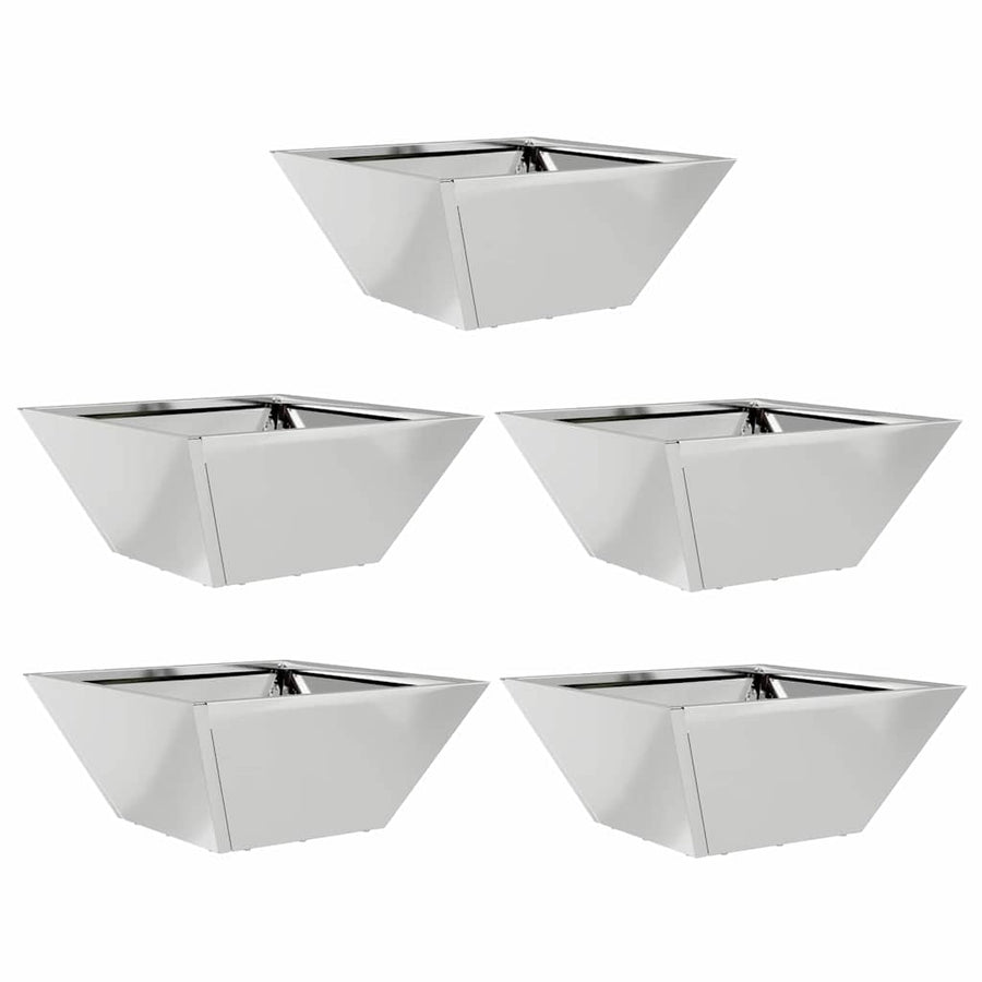 Tuin Bloempot 5 pcs Zilver 35 x 35 x 15 cm Gegalvaniseerd staal