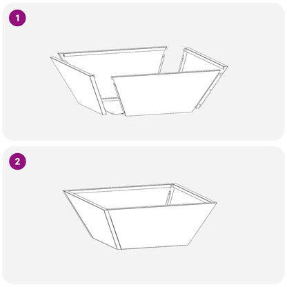 Tuin Kom Plantenbakken Set van 5 40x40x15 cm Gegalvaniseerd Staal