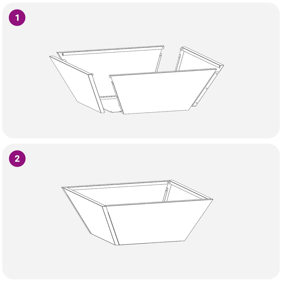 Tuin Kom Plantenbakken Set van 5 40x40x15 cm Gegalvaniseerd Staal