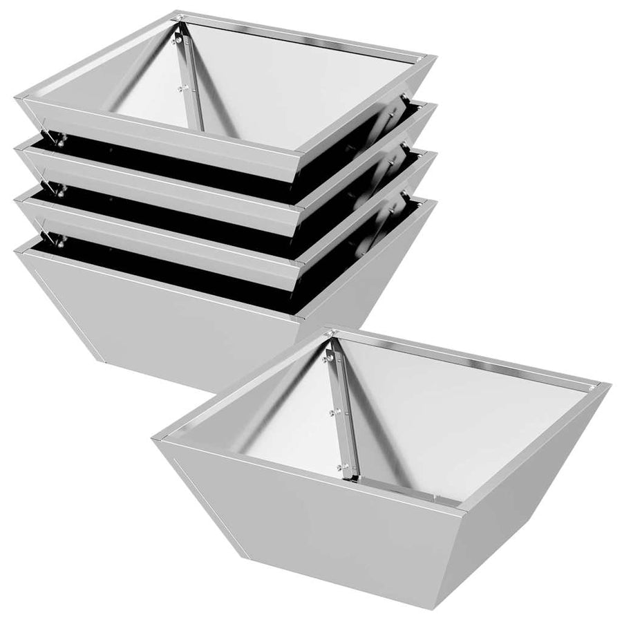 Tuin Kom Plantenbakken Set van 5 40x40x15 cm Gegalvaniseerd Staal