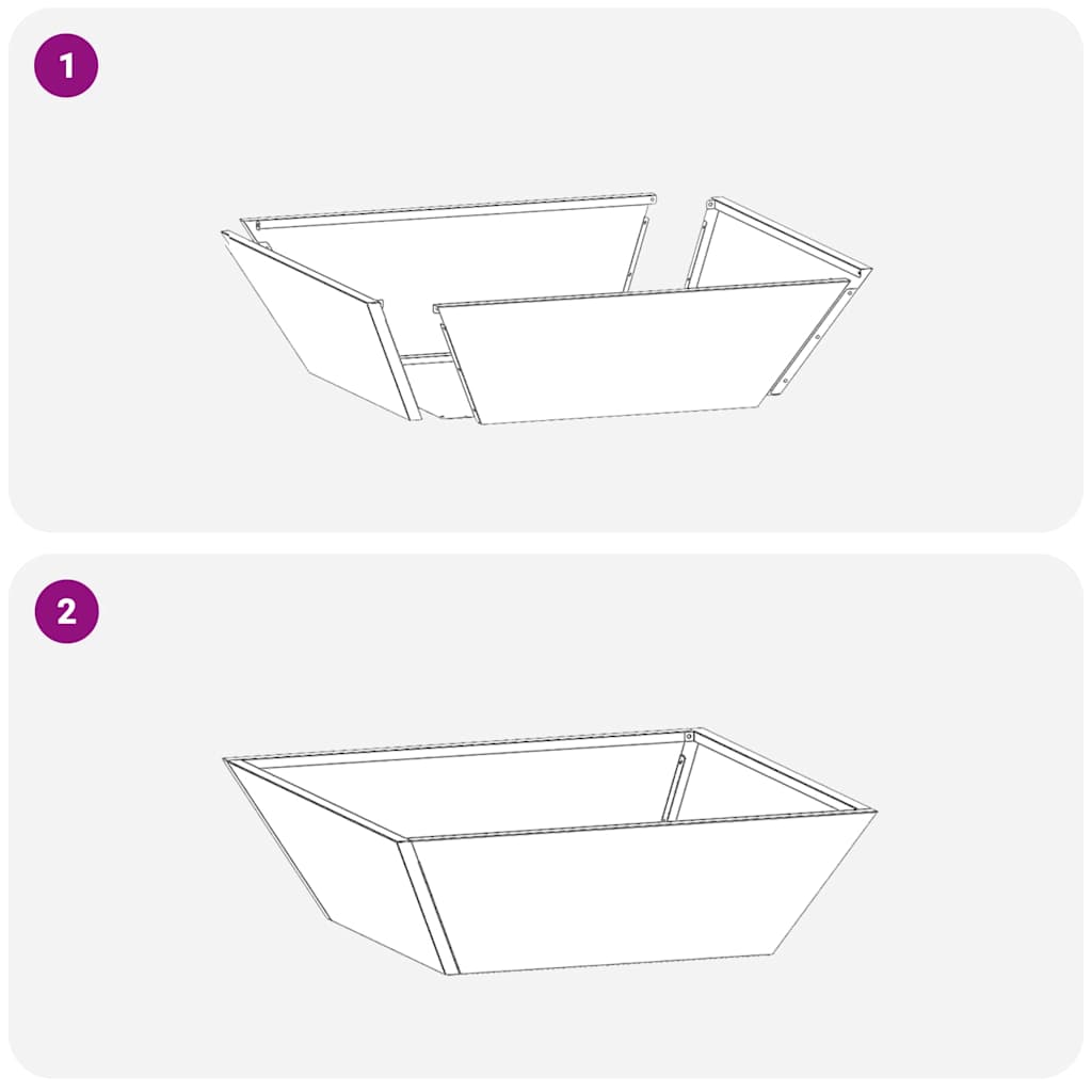 Plastic Plantenbak 5 pcs Wit 50 x 50 x 15 cm Staal