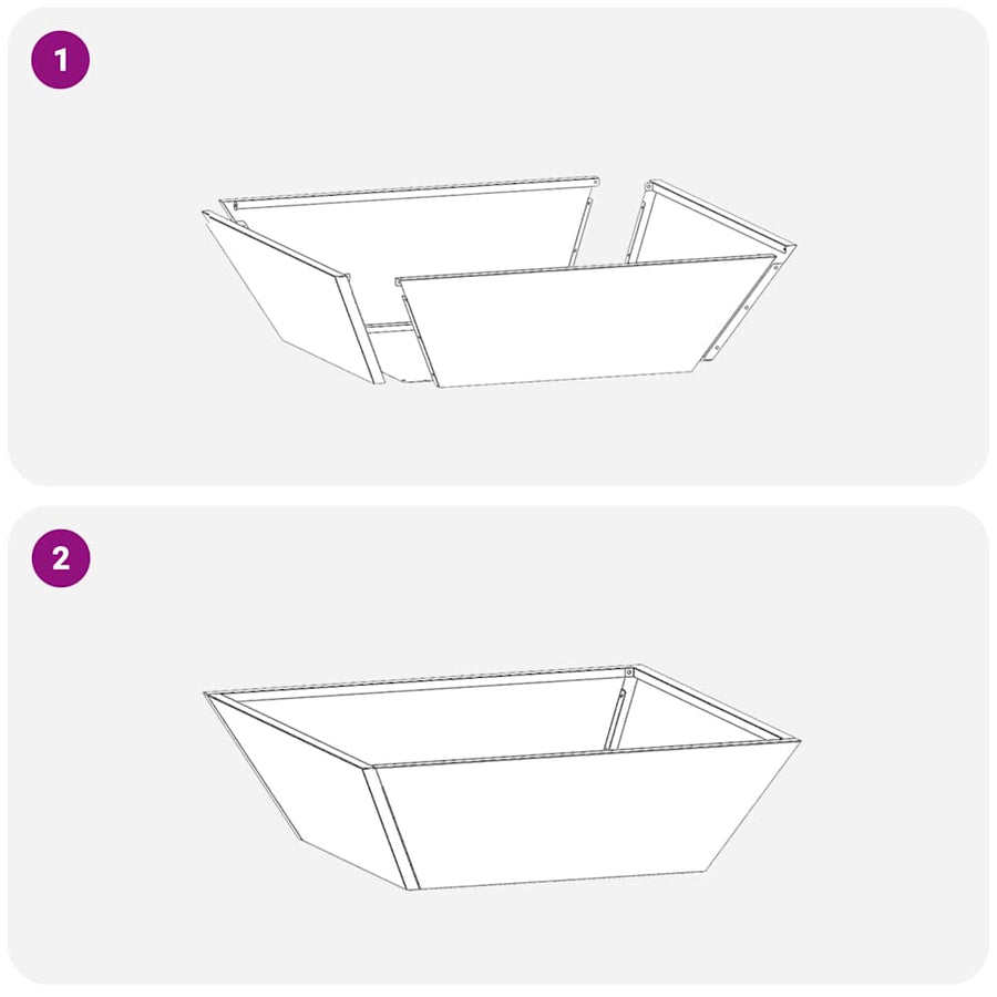 Plastic Plantenbak 5 pcs Wit 50 x 50 x 15 cm Staal
