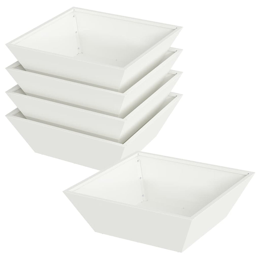 Plastic Plantenbak 5 pcs Wit 50 x 50 x 15 cm Staal