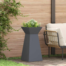 Tuinpilaren Planten 2 stuks met schaal Anthraciet 35x35x73 cm Staal