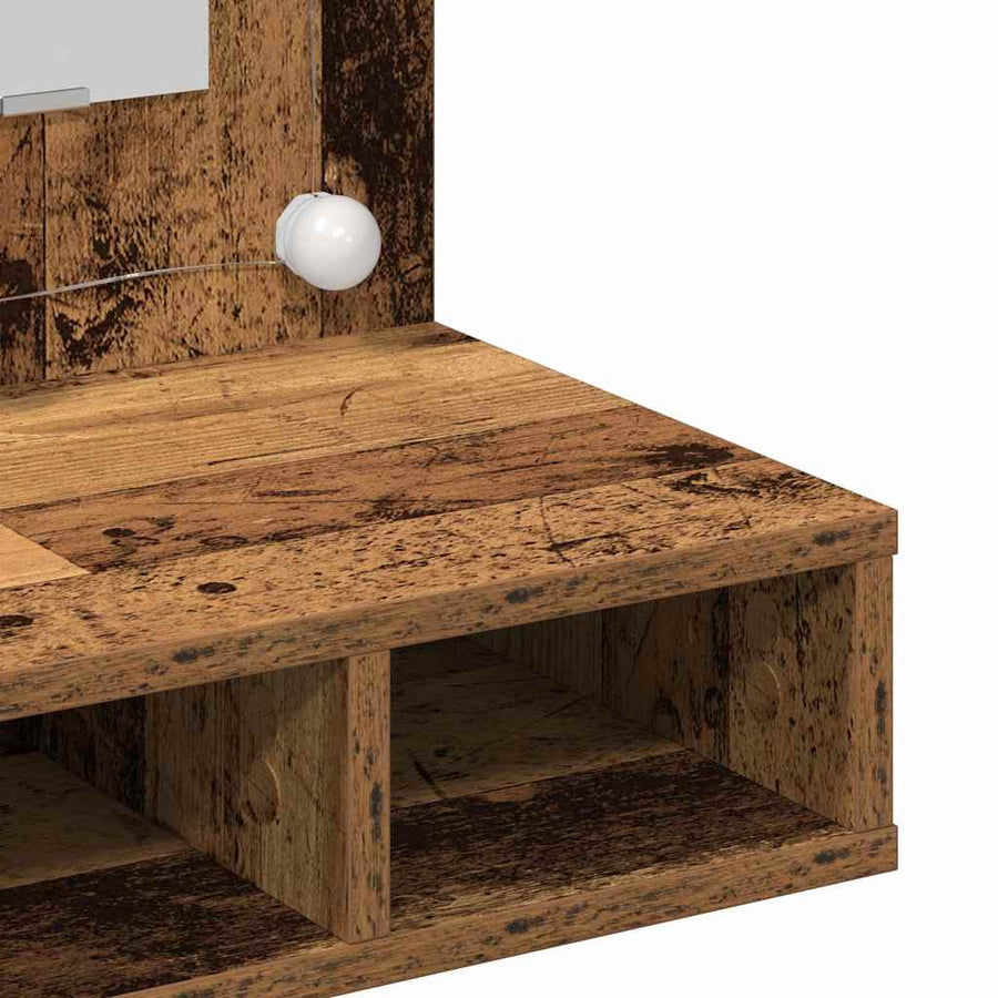 Spiegelkast met plank Oud hout 60 x 31,5 x 62 cm Bewerkt hout