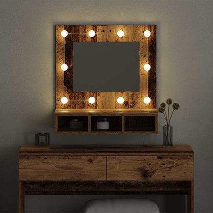 Spiegelkast met plank Oud hout 60 x 31,5 x 62 cm Bewerkt hout