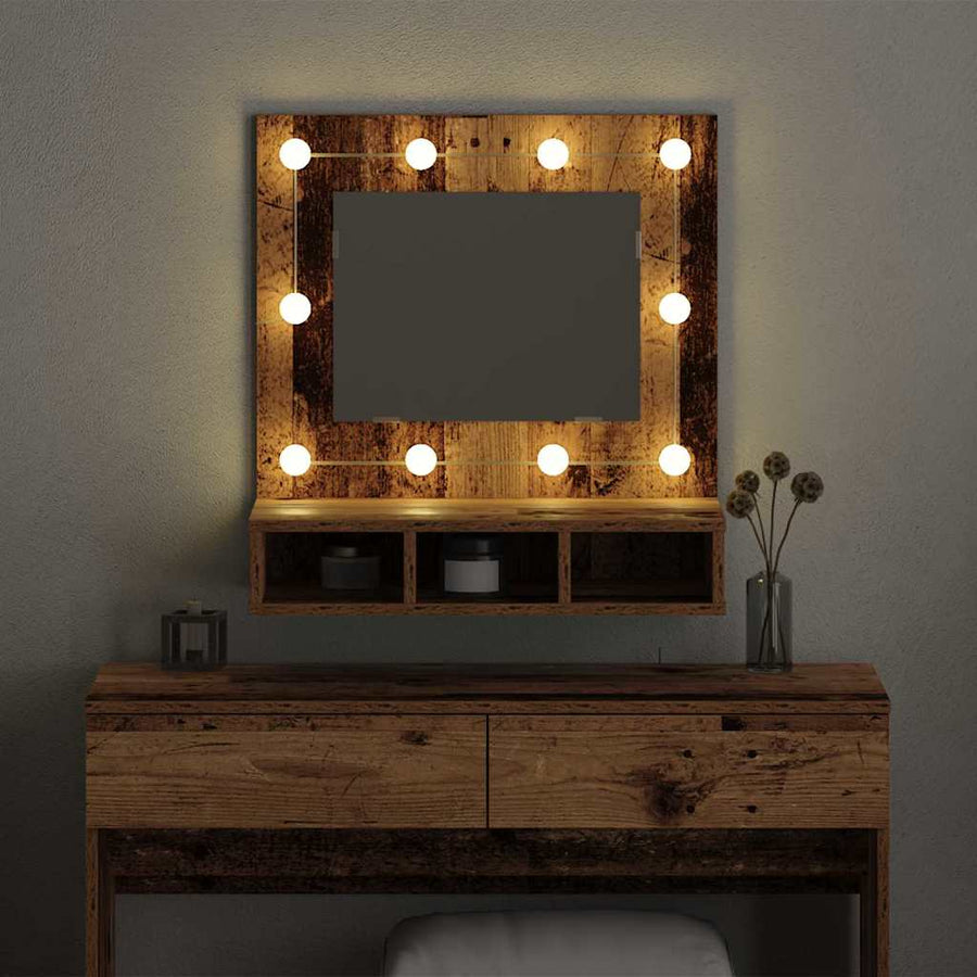 Spiegelkast met plank Oud hout 60 x 31,5 x 62 cm Bewerkt hout