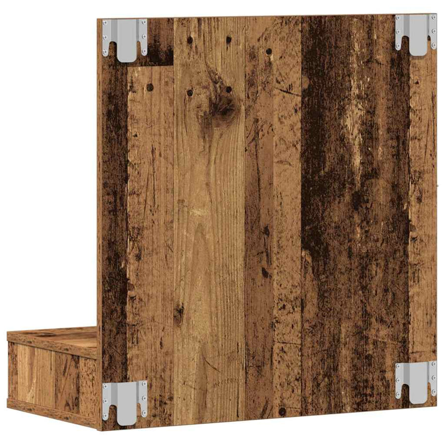 Spiegelkast met plank Oud hout 60 x 31,5 x 62 cm Bewerkt hout