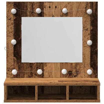 Spiegelkast met plank Oud hout 60 x 31,5 x 62 cm Bewerkt hout