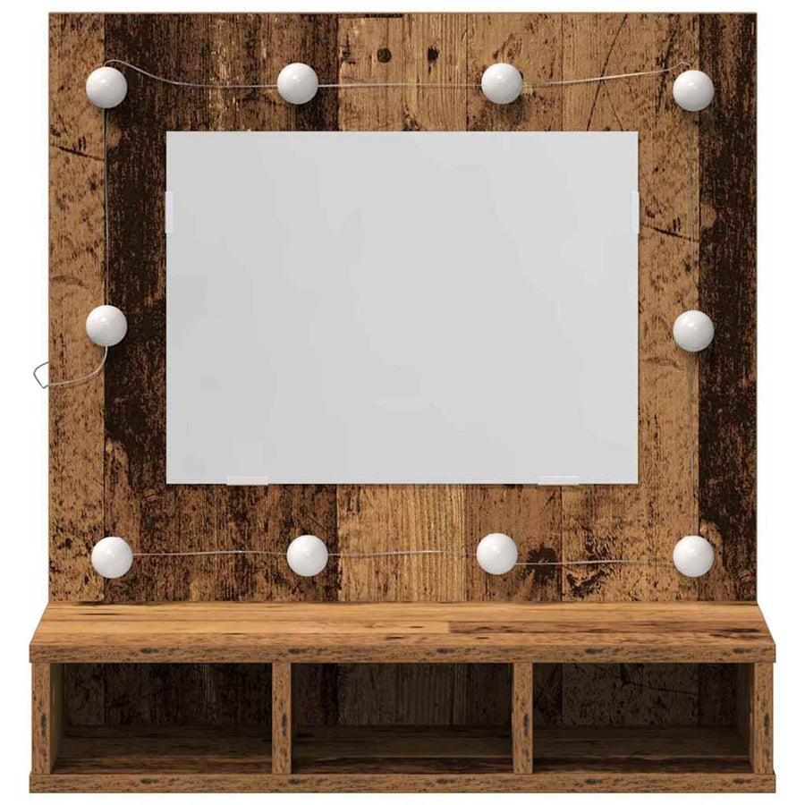 Spiegelkast met plank Oud hout 60 x 31,5 x 62 cm Bewerkt hout