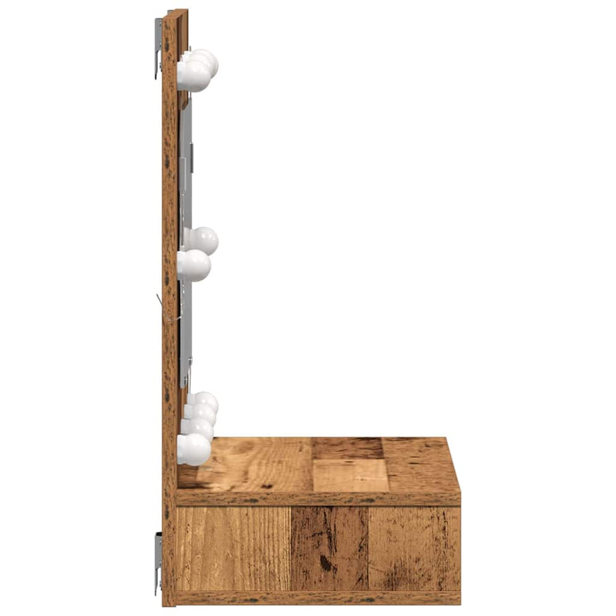 Spiegelkast met plank Oud hout 60 x 31,5 x 62 cm Bewerkt hout