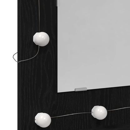 Spiegelkast Zwart Eiken 60 x 31,5 x 62 cm Bewerkt hout