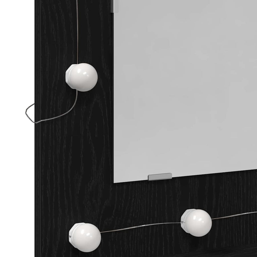 Spiegelkast Zwart Eiken 60 x 31,5 x 62 cm Bewerkt hout