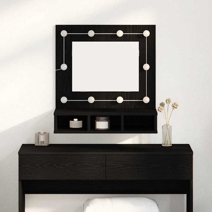 Spiegelkast Zwart Eiken 60 x 31,5 x 62 cm Bewerkt hout