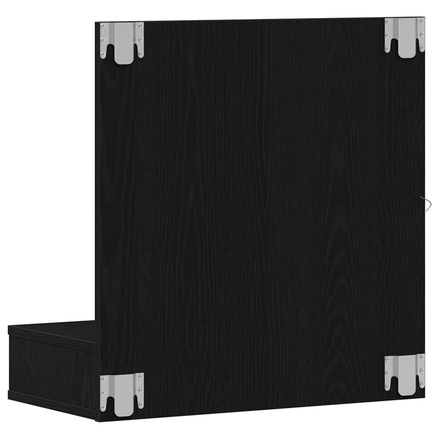 Spiegelkast Zwart Eiken 60 x 31,5 x 62 cm Bewerkt hout