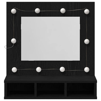 Spiegelkast Zwart Eiken 60 x 31,5 x 62 cm Bewerkt hout