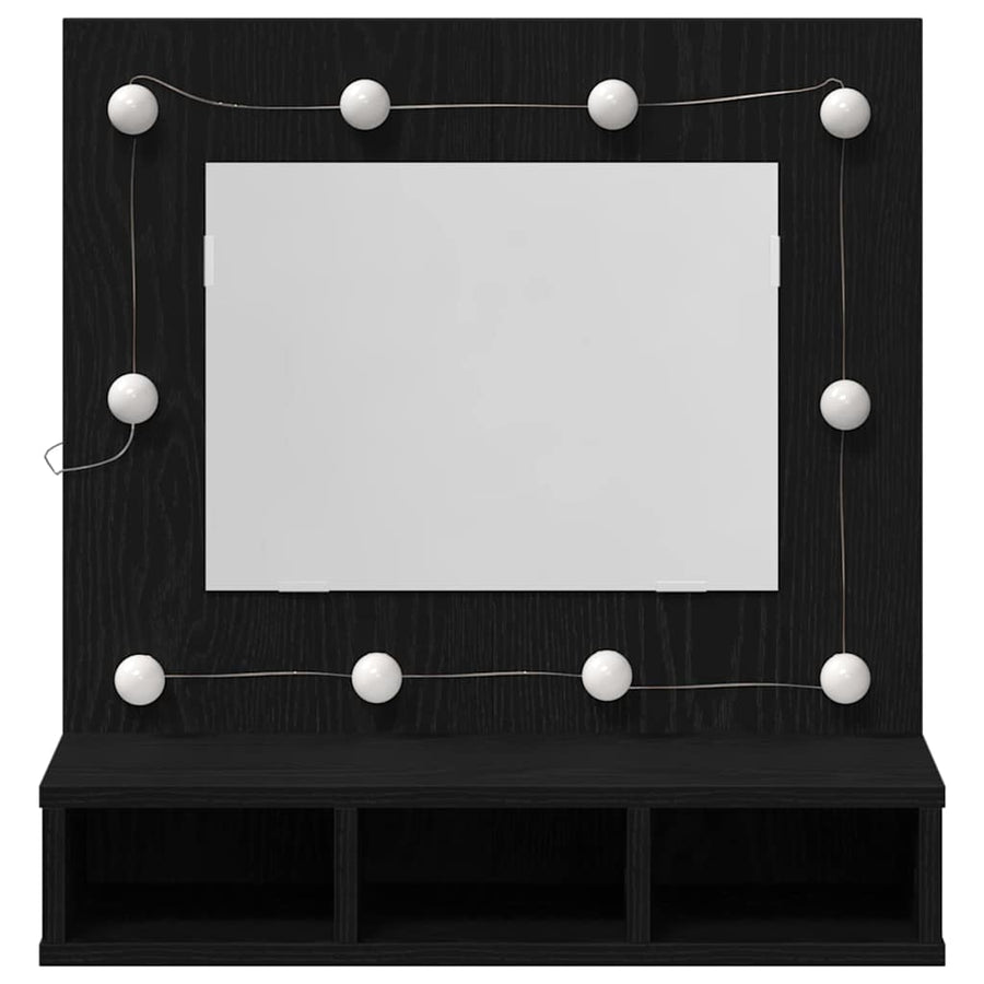 Spiegelkast Zwart Eiken 60 x 31,5 x 62 cm Bewerkt hout