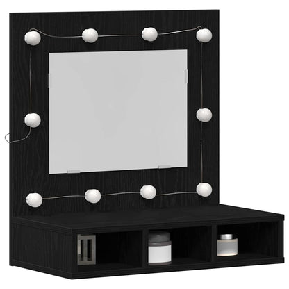 Spiegelkast Zwart Eiken 60 x 31,5 x 62 cm Bewerkt hout