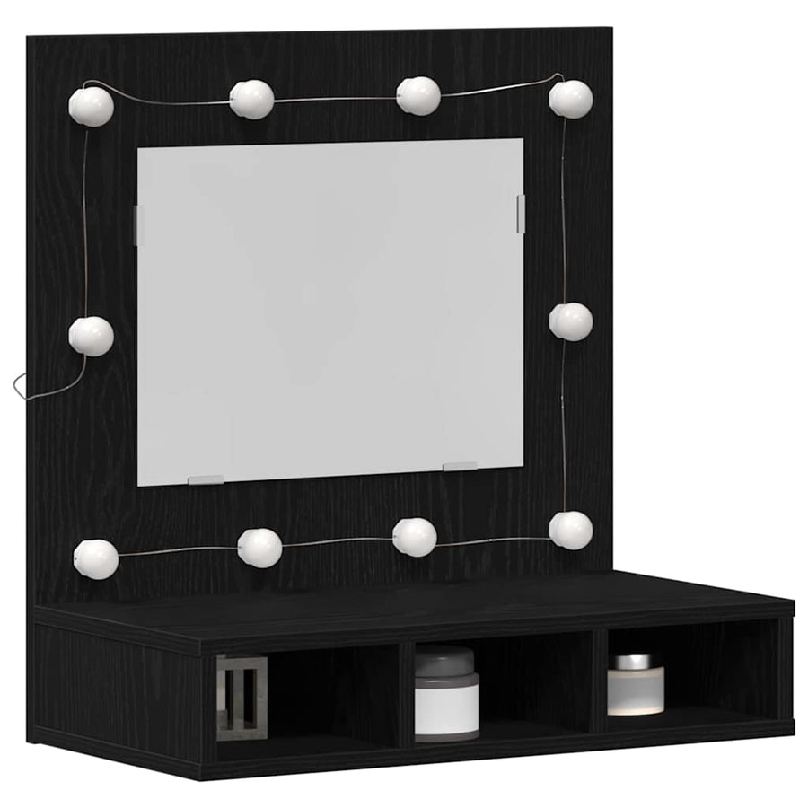 Spiegelkast Zwart Eiken 60 x 31,5 x 62 cm Bewerkt hout