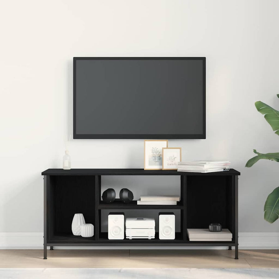 TV-kast Zwart Eiken 102 x 35 x 45 cm Bewerkt hout