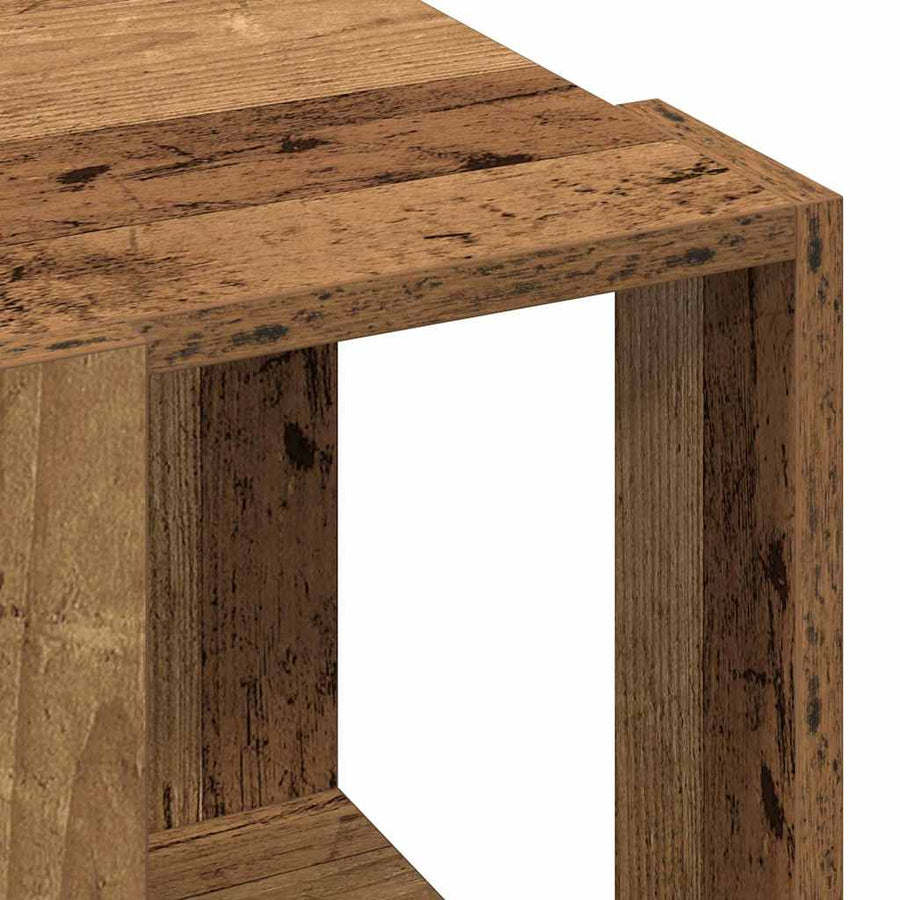 Salontafel Oud Hout 32 x 32 x 30 cm Bewerkt hout