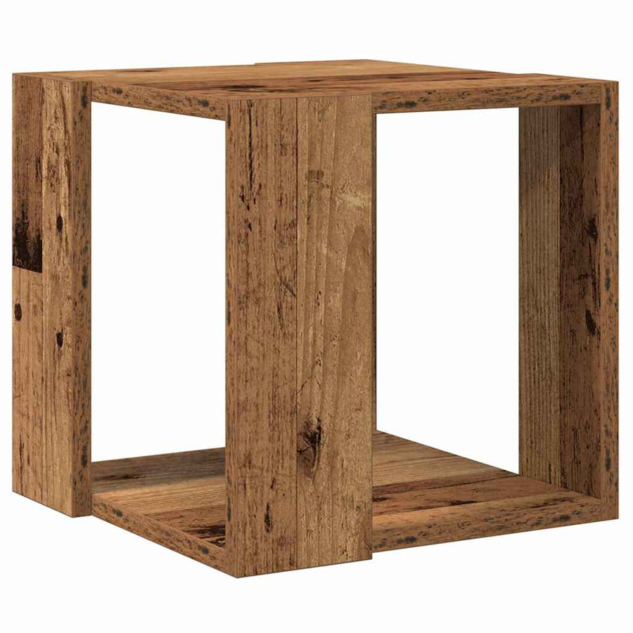 Salontafel Oud Hout 32 x 32 x 30 cm Bewerkt hout