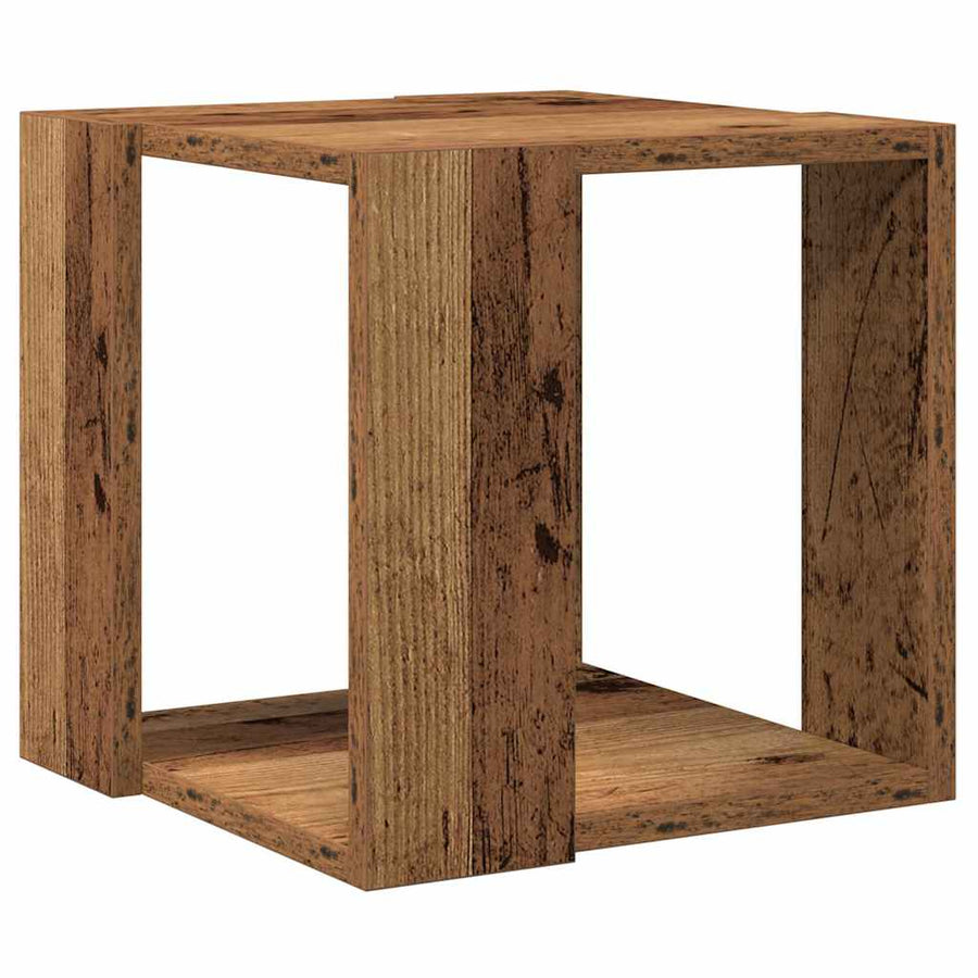 Salontafel Oud Hout 32 x 32 x 30 cm Bewerkt hout
