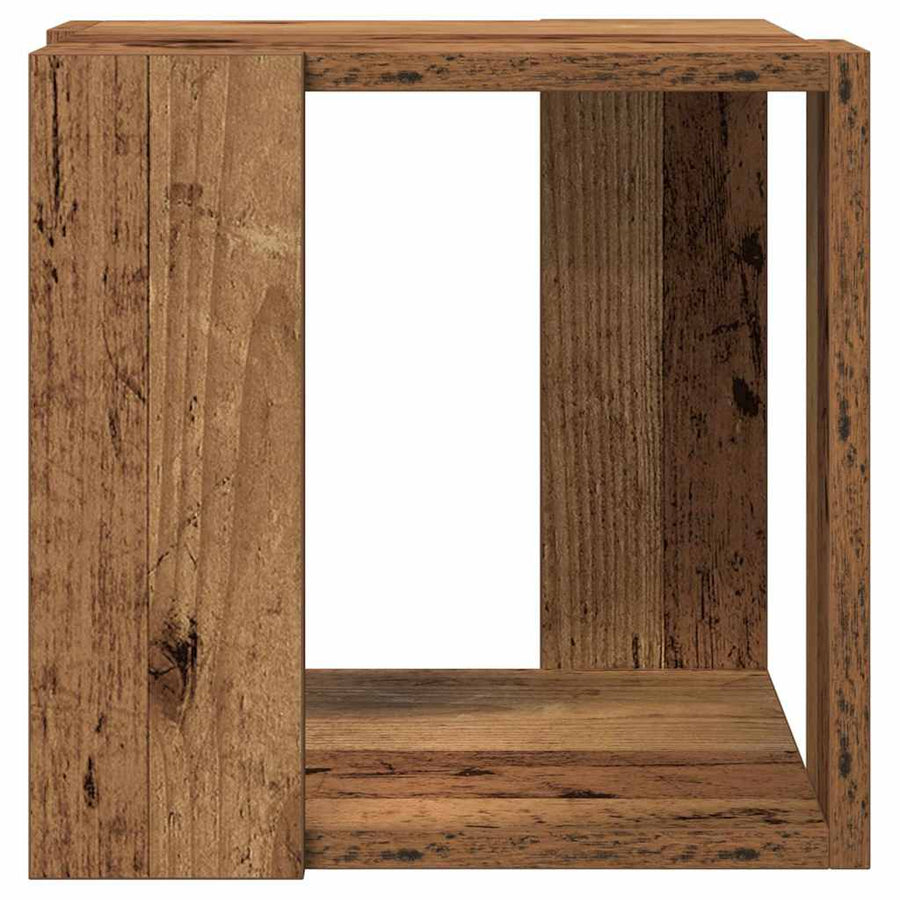 Salontafel Oud Hout 32 x 32 x 30 cm Bewerkt hout