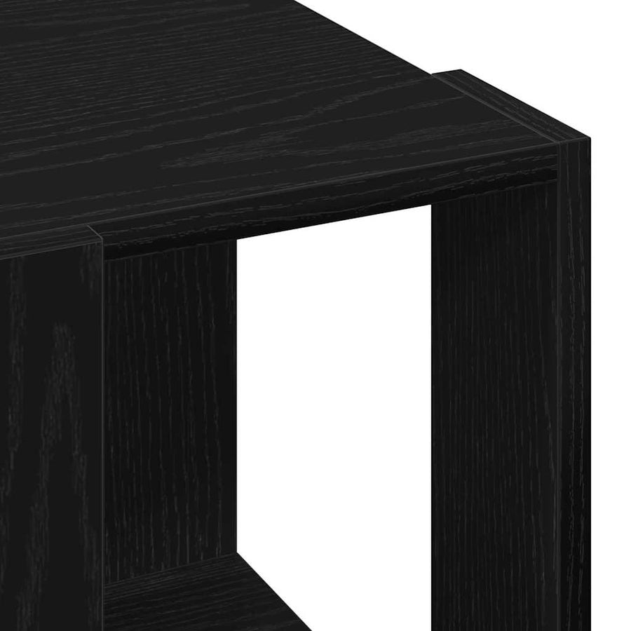 Salontafel Zwart Eiken 32 x 32 x 30 cm Bewerkt hout