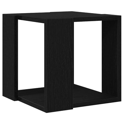 Salontafel Zwart Eiken 32 x 32 x 30 cm Bewerkt hout