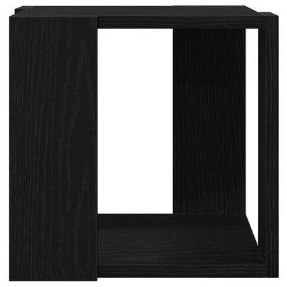 Salontafel Zwart Eiken 32 x 32 x 30 cm Bewerkt hout